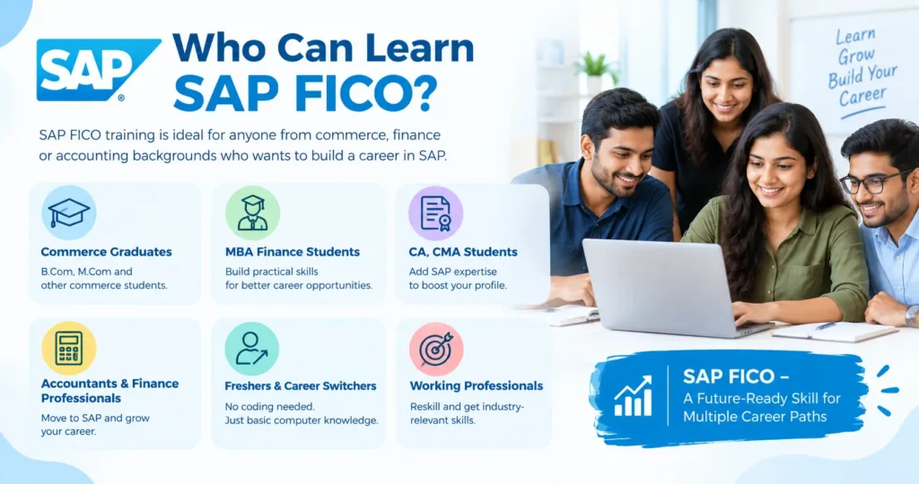 SAP FICO training for commerce graduates, finance students, accountants, freshers and working professionals in Bangalore